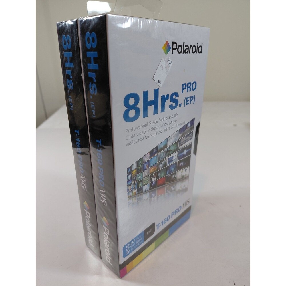 Polaroid PRO T-160 Blank VHS Tapes 2pk NTSC Professional Grade